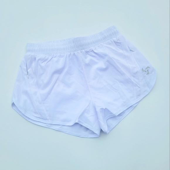 Pedigree Sportswear Pants - Pedigree FreeRUN High Waist Lined Shorts with Zipper Pockets | White